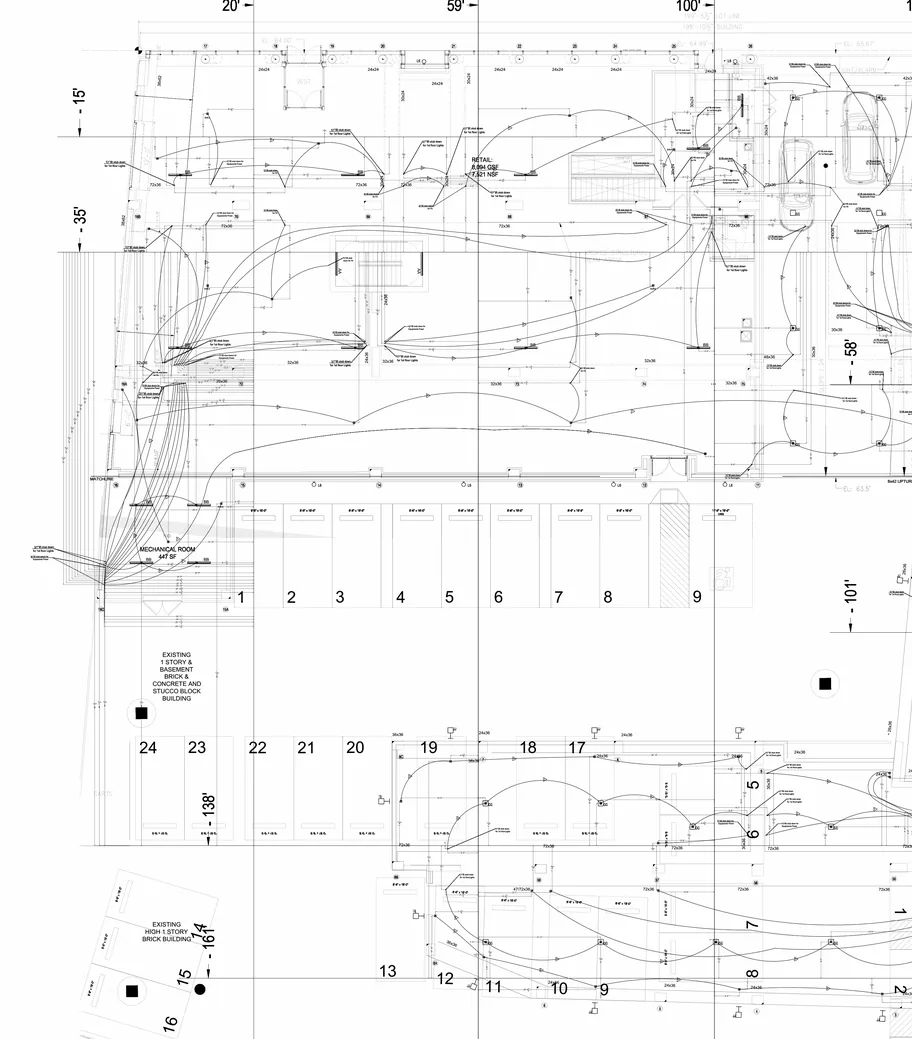 Redacted Electrical coordination drawing &mdash; Mixed-use residential, New York