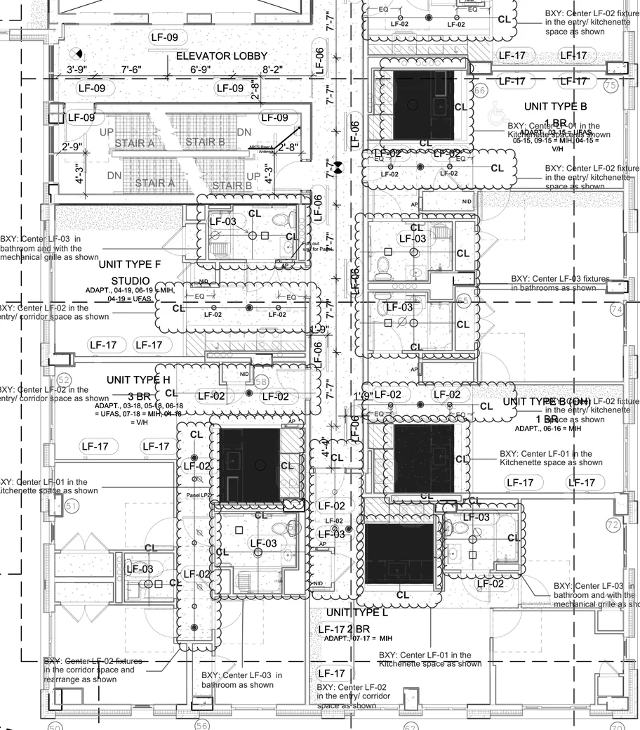 Redacted Electrical shop drawings drawing &mdash; Residential + Pre-K, New York