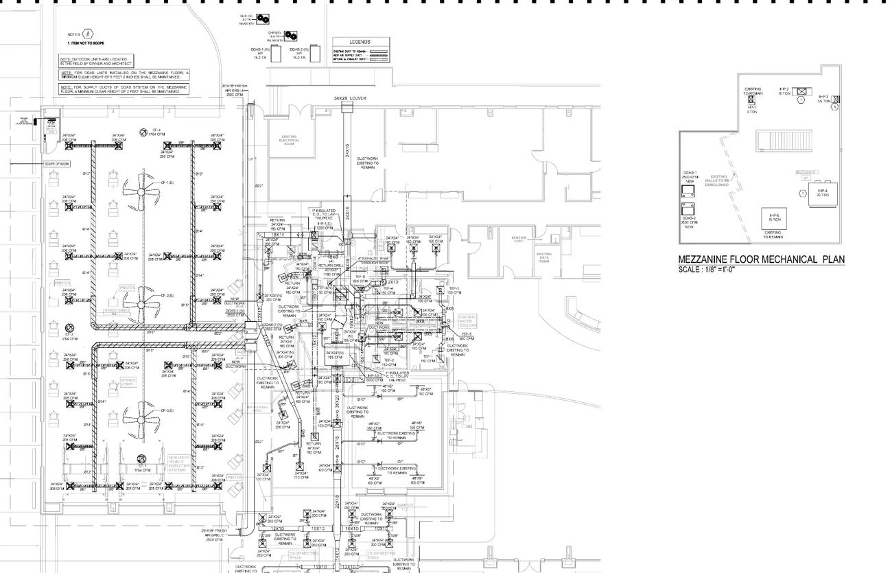 Redacted M / E / P drawing &mdash; Auto dealership, Georgia