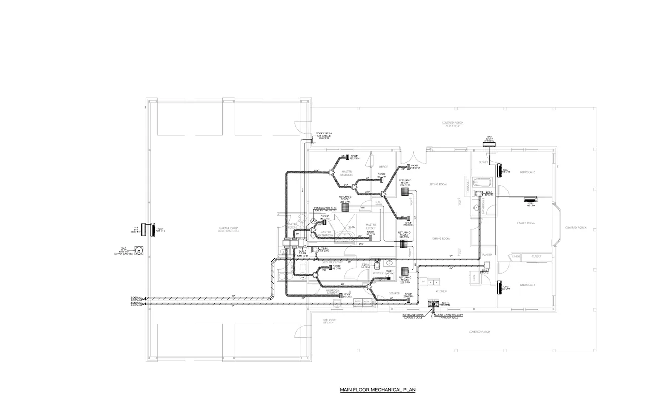 Redacted M / E / P drawing &mdash; Custom home, Arizona
