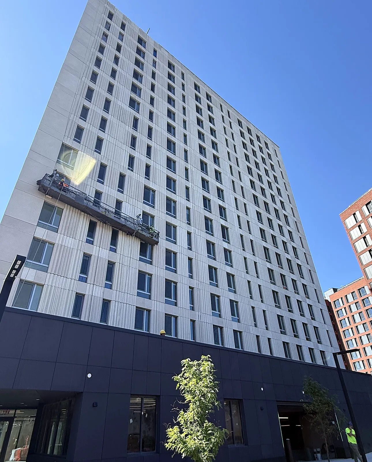 A newly completed multifamily tower in New York