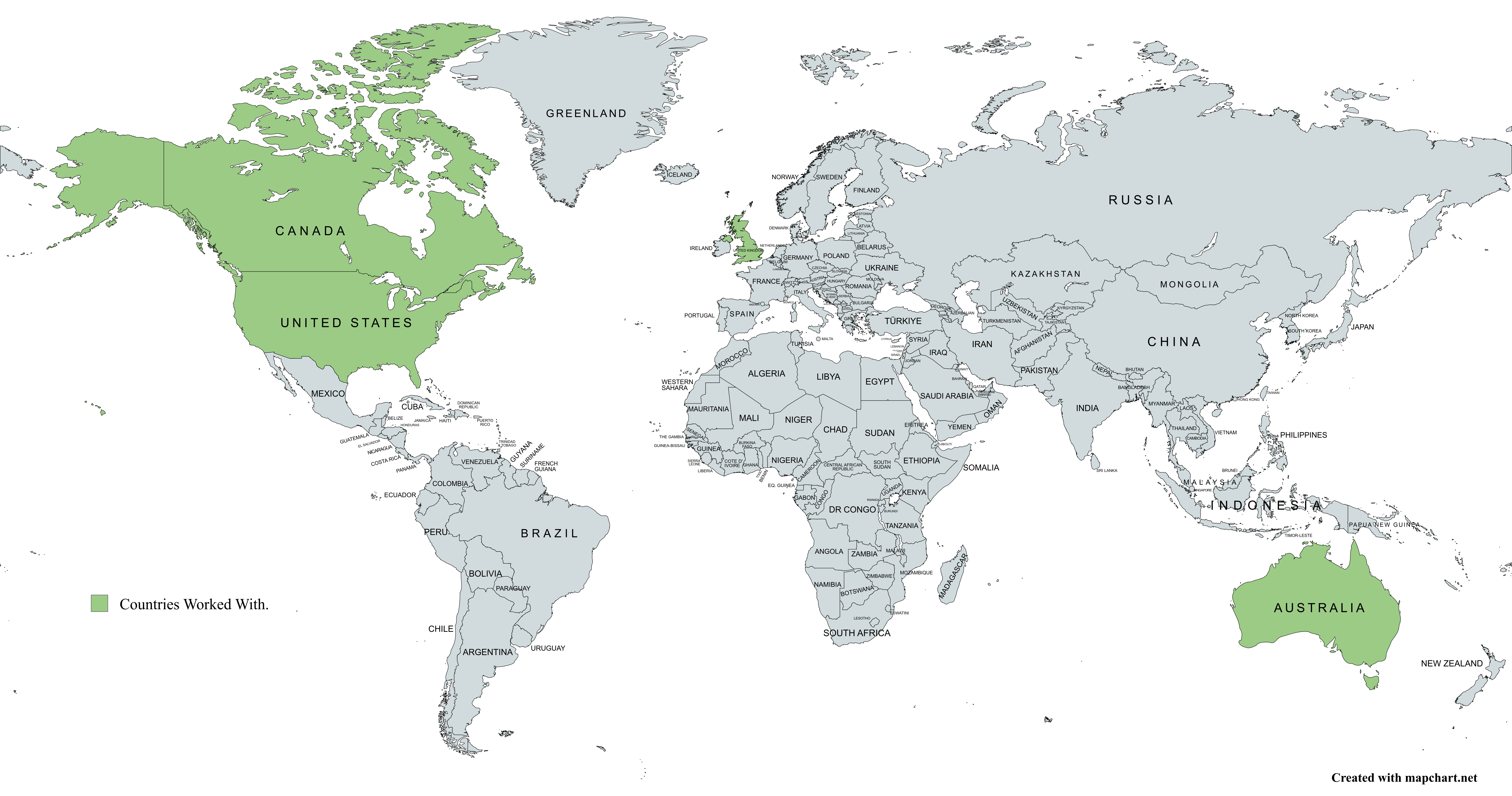 Countries we worked with.
